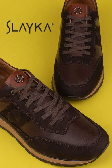 Slayka Kahverengi Porp Erkek Hakiki Deri Casual Ayakkabı - Resim 6