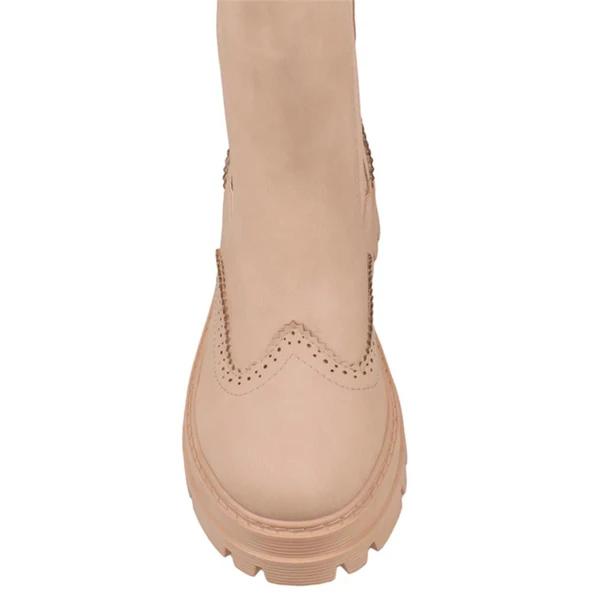 Trend Adımlar Krem Bloom Kalın Taban Kadın Casual Bot - Resim 6