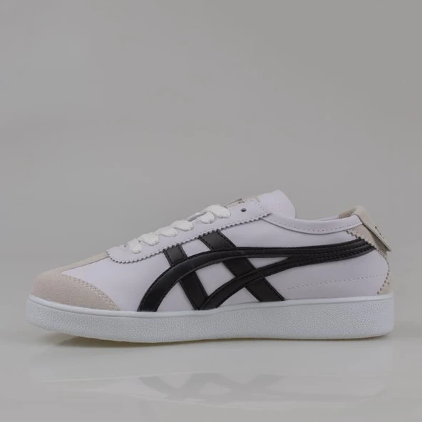 Tayger Beyaz-Siyah Hakiki Deri Unisex Sneaker - Resim 3