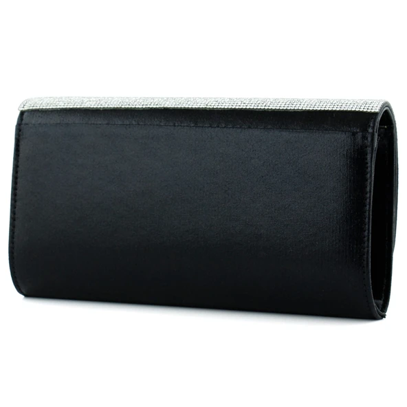 Erkan Saçmacı Siyah Degrade Kristal Taşlı Zincir Askılı Manyetik Kapaklı Abiye El Çantası - 3