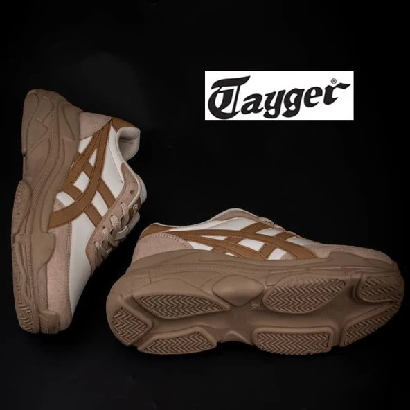 Tayger Bej Kalın Taban Kadın Sneaker - 5