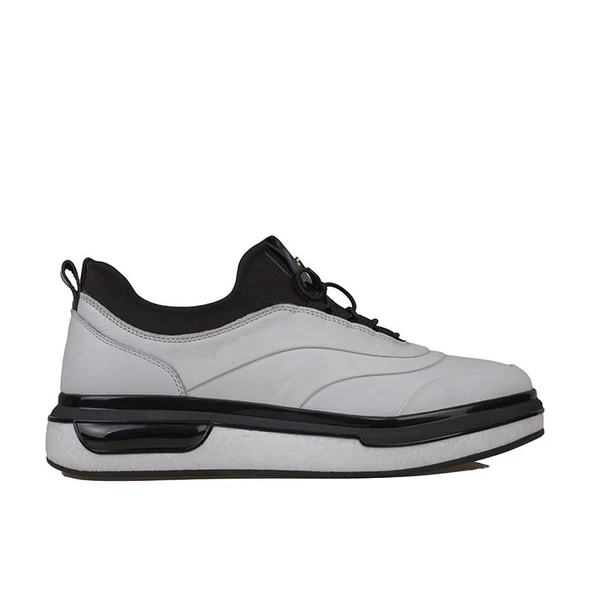 Slayka Beyaz Lastik Boğazlı Köpük Taban Erkek Günlük Ayakkabı - Resim 2