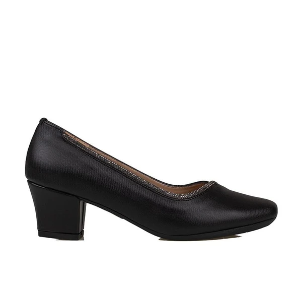 Trend Adımlar Siyah Taş İşlemeli Kadın Klasik Ayakkabı - Resim 2