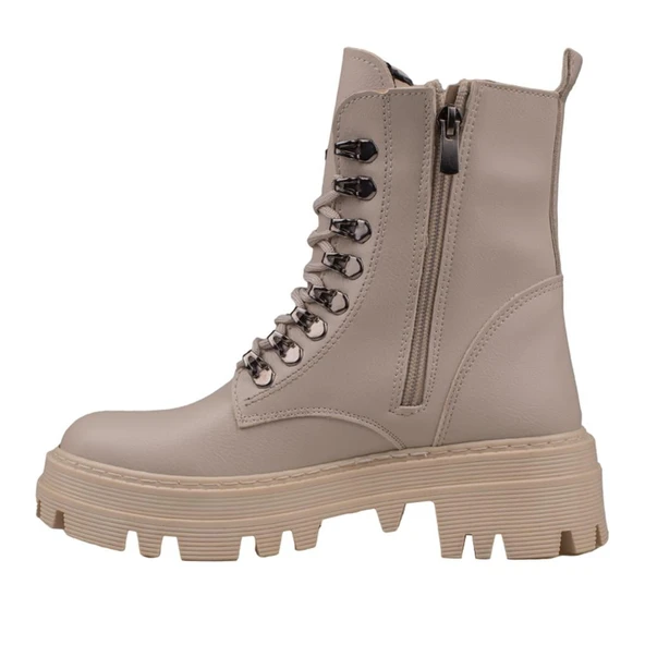 M2S Krem Kadın Mat Suni Postal Bot - Resim 3