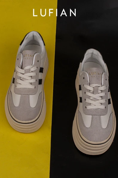 Lufian Beyaz Angela Kadın Kalın Taban Sneaker - Resim 5