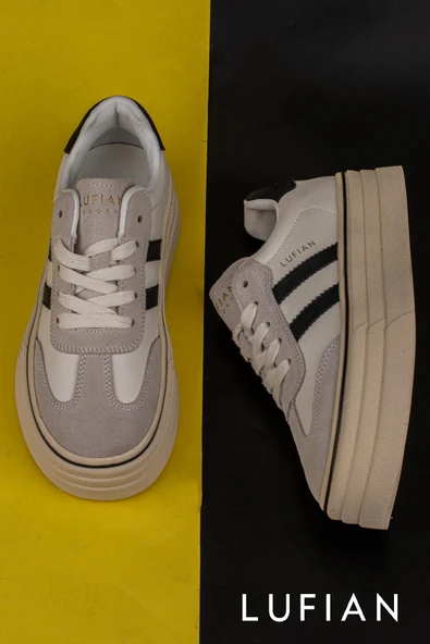 Lufian Beyaz Angela Kadın Kalın Taban Sneaker - Resim 6