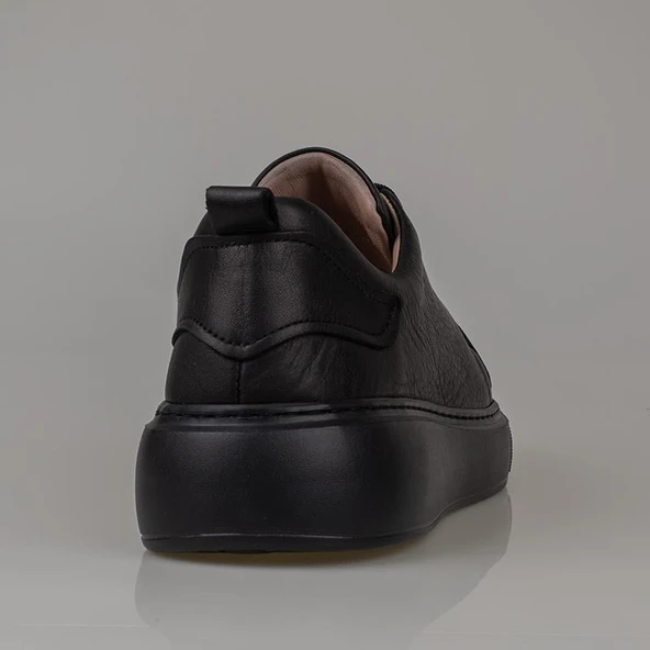 Trend Adımlar Siyah Aura Kadın Hakiki Deri Sneaker - Resim 4