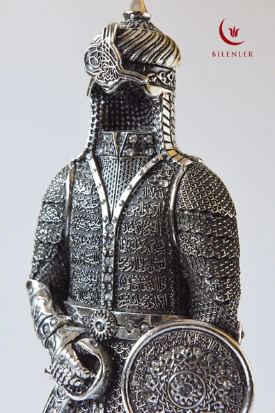 Fetih Zırh Ayetel Kürsi Biblo 11x21 Cm (KÜÇÜK BOY) – Gümüş Renk Metal Dekoratif Aksesuar - 4