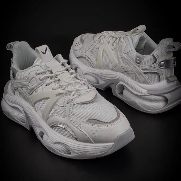 M2S Beyaz Kalın Taban Enjeksiyon Erkek Spor Ayakkabı - Resim 6