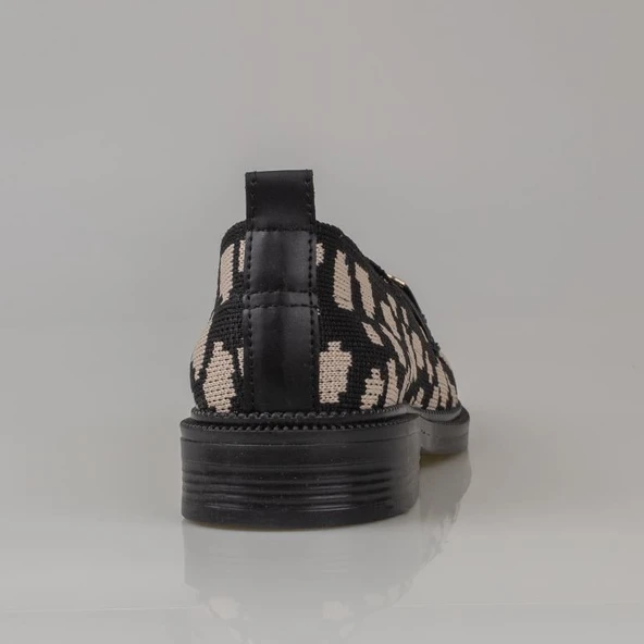 Trend Adımlar Siyah Dokuma Tekstil Kadın Yazlık Casual Ayakkabı - 4