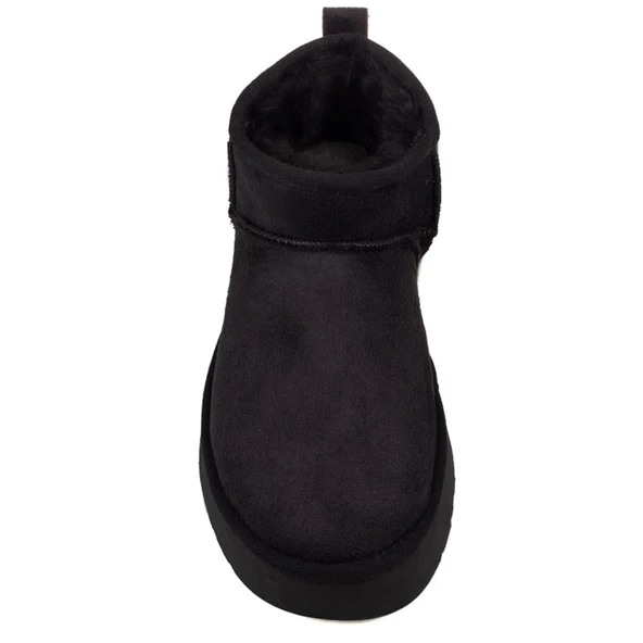 Pierre Cardin Siyah Ultra Mini Kadın Süet Bot PC-52709 - Resim 6