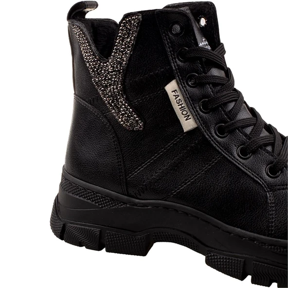 Trend Adımlar Siyah Yulia Kadın Spor Bot - Resim 4