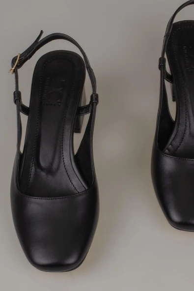 Trend Adımlar Siyah Mat Topuklu Kadın Klasik Ayakkabı - Resim 4