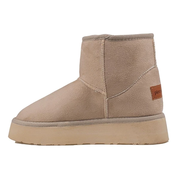 Pierre Cardin Bej Orta Boy Kadın Süet Bot PC-52710 - Resim 3