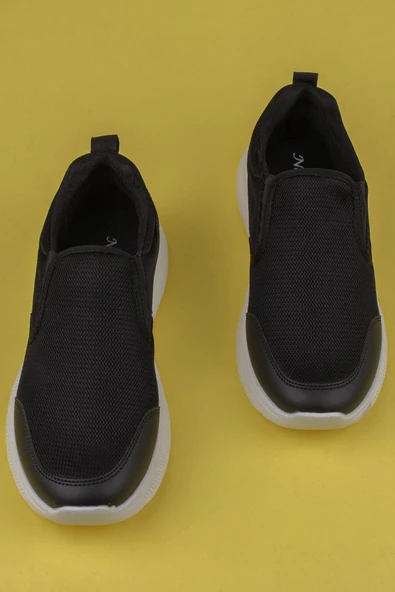 M2S Siyah Alfa Erkek Bağcıksız Spor Ayakkabı - Resim 4
