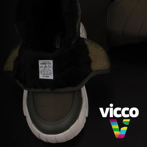 Vicco Haki Fit Unisex Çocuk İçi Yünlü Karbotu - 5