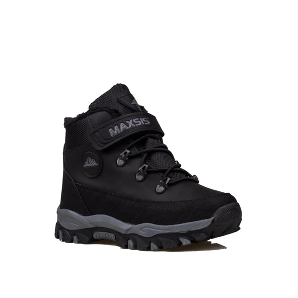 Trend Adımlar Siyah Power Kaymaz Taban Yünlü Trekking Çocuk Bot - 4