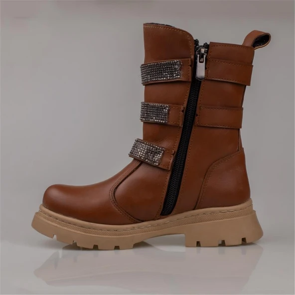 Trend Adımlar Taba Kız Çocuk Fermuarlı Postal Bot - 3