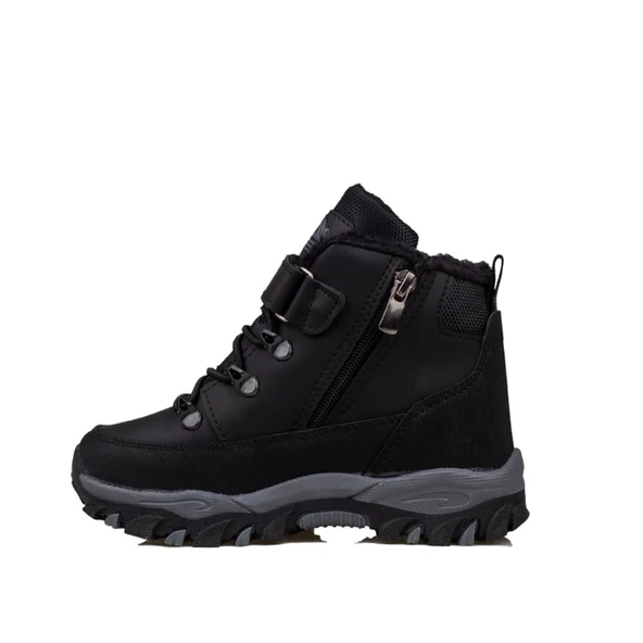 Trend Adımlar Siyah Power Kaymaz Taban Yünlü Trekking Çocuk Bot - 2