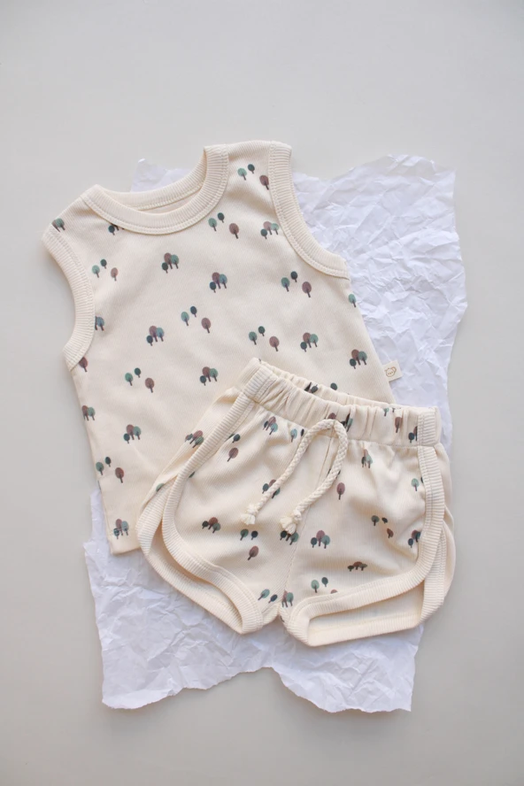 Ağaç Baskı Kaşkorse Atlet Şort Takım - Resim 2