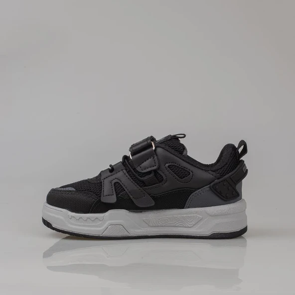 Trend Adımlar Siyah Kaymaz Taban Çocuk Spor Ayakkabı - Resim 3