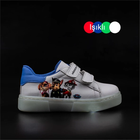 Trend Adımlar Saks Mavi Unisex Çocuk Işıklı Sneaker - 4