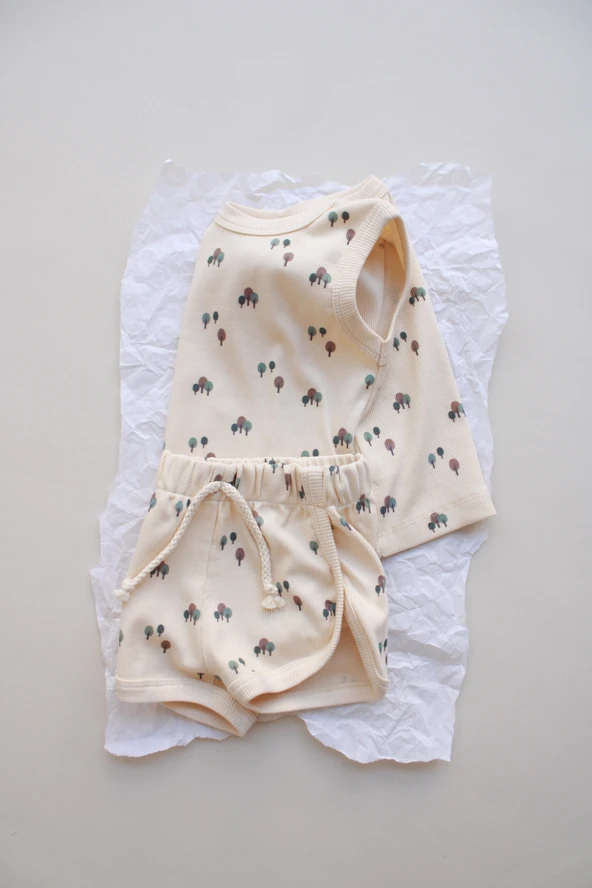 Ağaç Baskı Kaşkorse Atlet Şort Takım - Resim 9