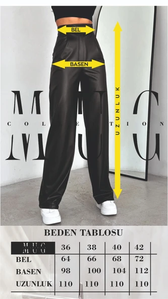 PALAZZO Pantolon Deri - 2