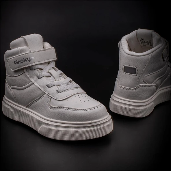 Pinokyo Beyaz Memory Foam Hafif Çocuk Boğazlı Sneaker - Resim 6