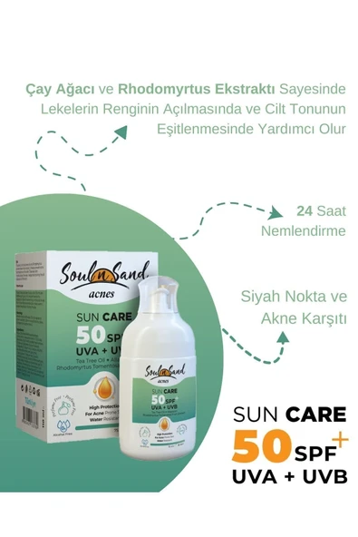 Soul N Sand Siyah Nokta Ve Akne Karşıtı Acnes Spf 50 Güneş Kremi 110 ml - 2