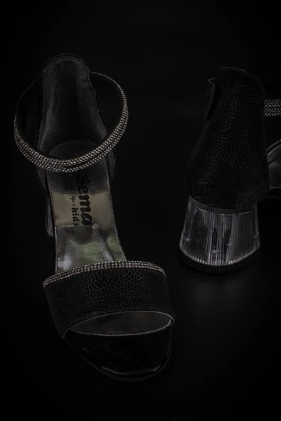 Trend Adımlar Siyah Taş İşleme Saten Cırtlı Kız Çocuk Klasik Ayakkabı - Resim 5