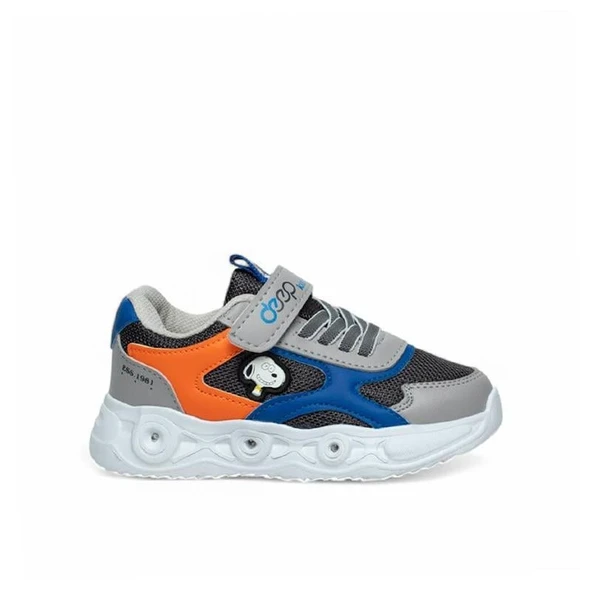 Trend Adımlar Gri Erkek Çocuk Cırtlı Hafif Spor Ayakkabı ürün görseli