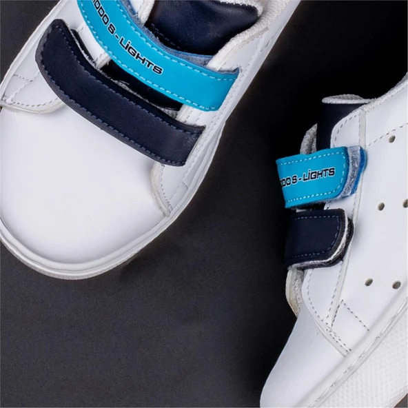 Trend Adımlar Mavi Erkek Çocuk Mevsimlik Cırtlı Sneaker - Resim 6