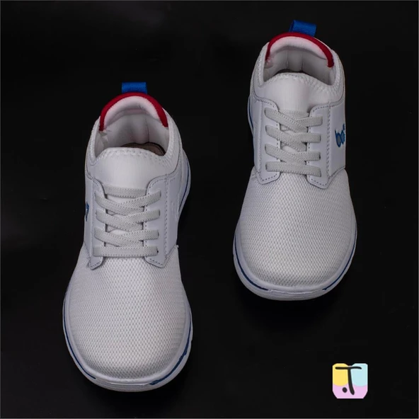 Trend Adımlar Beyaz Hafif Faylon Memory Foam Lastikli Çocuk Sneaker - 4
