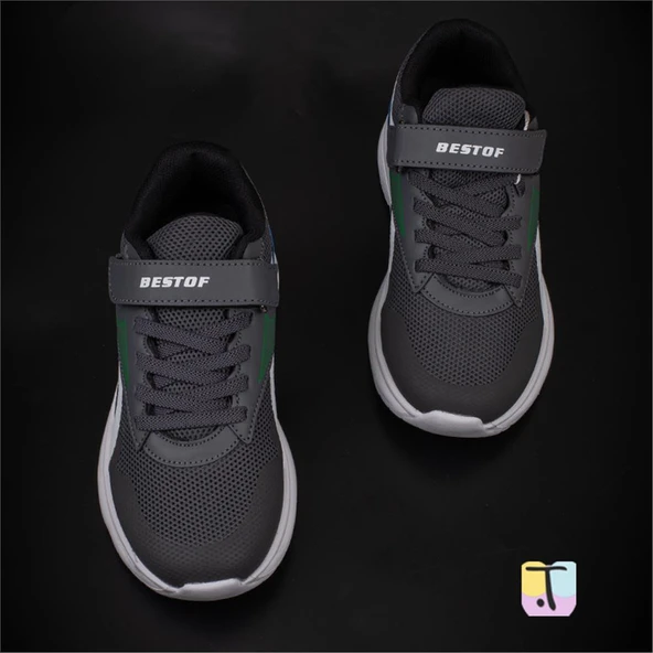 Trend Adımlar Füme Comfortable İç Destekli Erkek Çocuk Sneaker - Resim 4