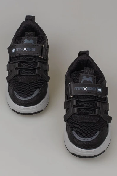 Trend Adımlar Siyah Kaymaz Taban Çocuk Spor Ayakkabı - Resim 4