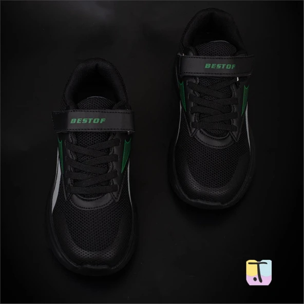 Trend Adımlar Siyah Comfortable İç Destekli Erkek Çocuk Sneaker - Resim 4