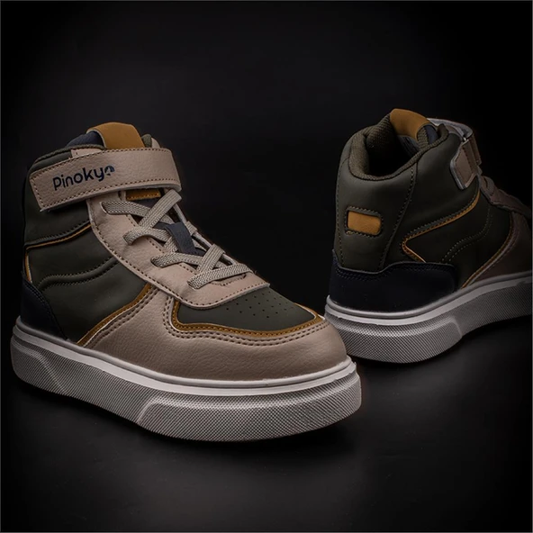 Pinokyo Haki Memory Foam Hafif Çocuk Boğazlı Sneaker - 6