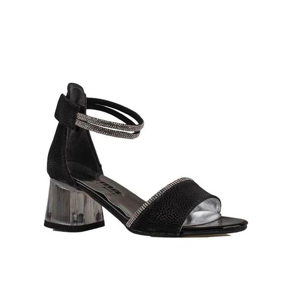 Trend Adımlar Siyah Taş İşleme Saten Cırtlı Kız Çocuk Klasik Ayakkabı ürün görseli