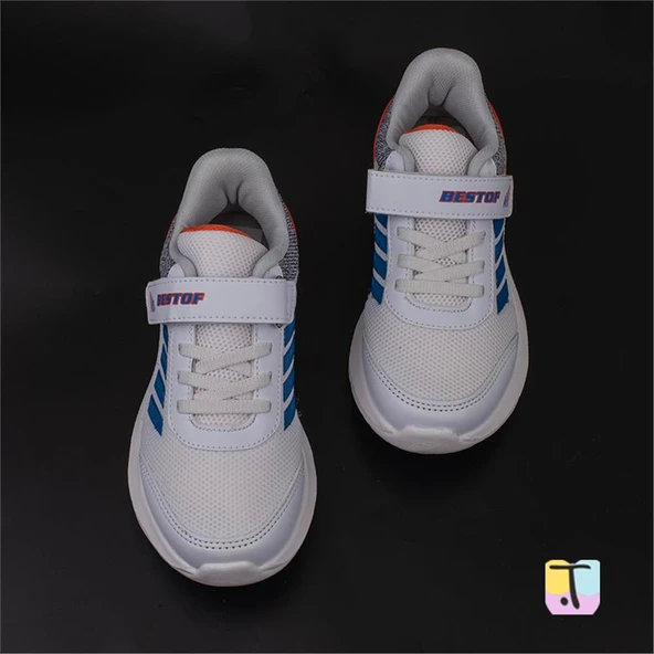 Trend Adımlar Beyaz Memory Foam Tabanlı Erkek Çocuk Sneaker - 4