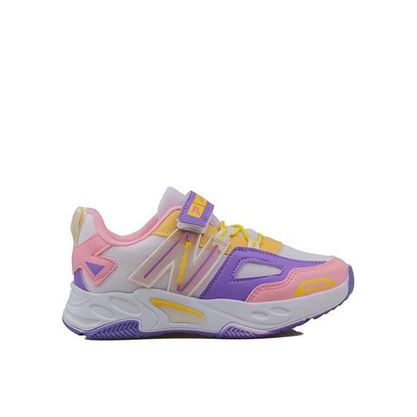 Trend Adımlar Beyaz Renkli Dokulu Unisex Çocuk New Force Spor Ayakkabı - 1