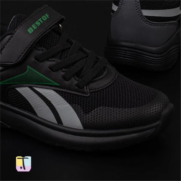 Trend Adımlar Siyah Comfortable İç Destekli Erkek Çocuk Sneaker - Resim 5