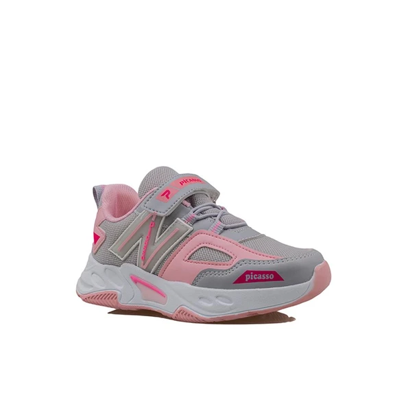 Trend Adımlar Pembe Renkli Dokulu Unisex Çocuk New Force Spor Ayakkabı - 2