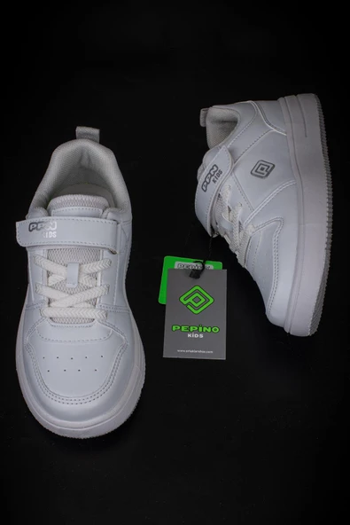 Pepino Beyaz Ultra Hafif Düz Unisex Çocuk Sneaker - Resim 5