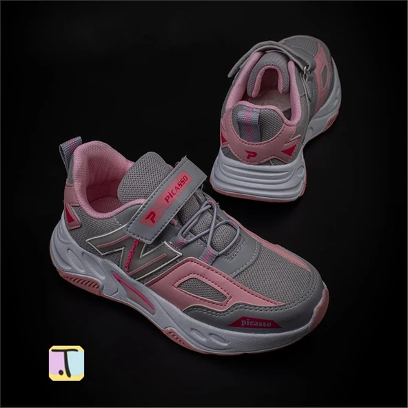 Trend Adımlar Pembe Renkli Dokulu Unisex Çocuk New Force Spor Ayakkabı - 5