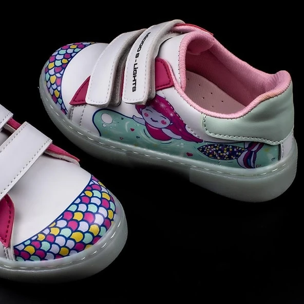 Trend Adımlar Pembe Cute Monster Işıklı Çocuk Sneaker - Resim 5