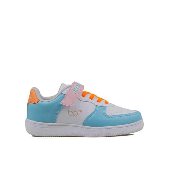 Trend Adımlar Mavi Suni Deri Mevsimlik Filet Unisex Çocuk Sneaker - 1
