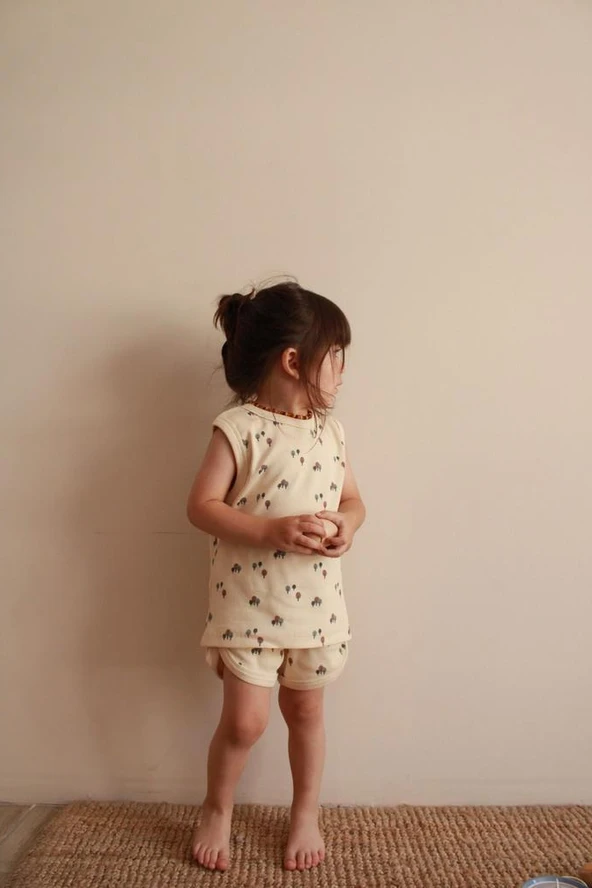 Ağaç Baskı Kaşkorse Atlet Şort Takım - Resim 4