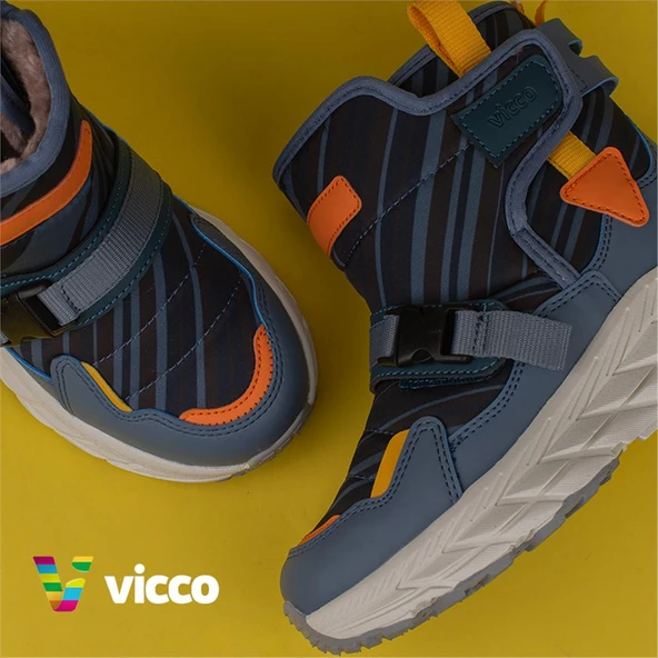 Vicco Mavi Karoo Unisex Çocuk Yünlü Ultra Hafif Kar Botu - Resim 7