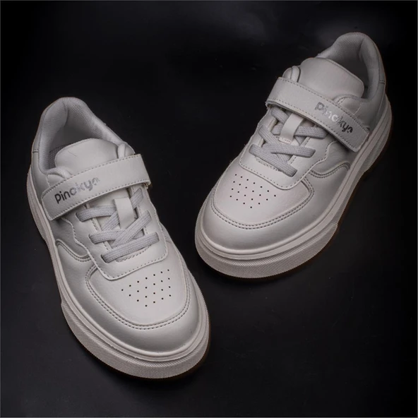 Pinokyo Beyaz Natural Memory Foam Hafif Çocuk Mevsimlik Sneaker - Resim 5